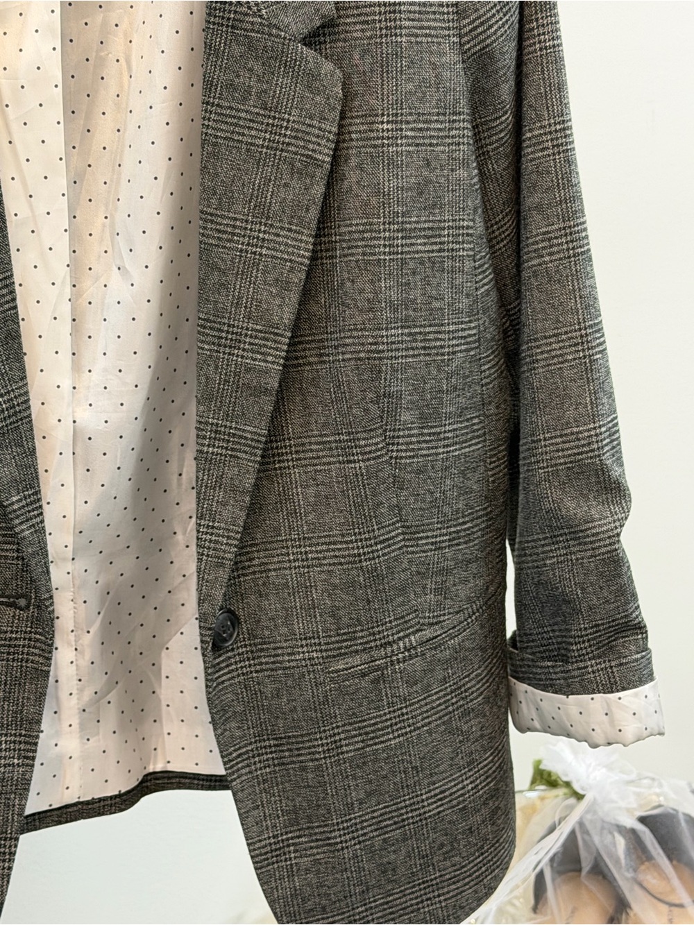 Kensie Gray Plaid Tailored Blazer Jacket - Picture 2 of 7